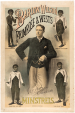 "BARLOW, WILSON, PRIMROSE & WEST'S MINSTRELS" LINEN-MOUNTED POSTER.