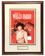 "TALES OF WELLS FARGO" ORIGINAL COVER ARTWORK FRAMED DISPLAY.