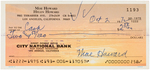 THREE STOOGES - MOE HOWARD SIGNED CHECK & EPHEMERA LOT.