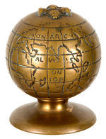 MONARCH VALVES "ALWAYS ON TOP" FIGURAL BRASS PAPERWEIGHT.