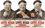 "LEVEL HEAD TOBACCO" ADVERTISING SIGN TRIO.