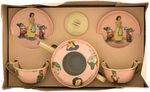 "SNOW WHITE AND THE SEVEN DWARFS CHILDREN'S TEA SET" BOXED OHIO ART SET.