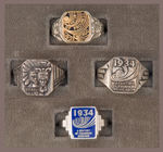 FOUR 1933-1934 CHICAGO EXPO RINGS, 3 BY UNCAS.