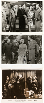 ANNE FRANCIS & ZSA ZSA GABOR SIGNED PHOTO PAIR WITH "PLAN 9 FROM OUTER SPACE" STILL.