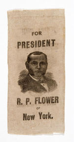 RARE 1884 DEMOCRATIC HOPEFUL RIBBON FOR FLOWER.