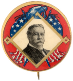 GRAPHIC AND SCARCE TAFT PORTRAIT BUTTON HAKE #323.