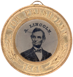 LINCOLN/JOHNSON 1864 FERROTYPE WITH BEAUTIFUL NM LUSTER FRAME.