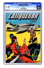 CONQUEROR COMICS #NN WINTER 1945 CGC 7.0 WHITE PAGES BIG APPLE COPY.