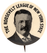 "THE ROOSEVELT LEAGUE OF NEW YORK STATE" SCARCE TR PORTRAIT BUTTON.