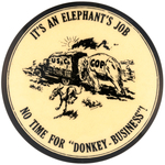 ANTI-FDR/PRO-HOOVER 1932 POCKET MIRROR "NO TIME FOR 'DONKEY-BUSINESS'" HAKE #2030.