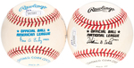 HISTORIC HOME RUN DOUBLE-SIGNED BASEBALL PAIR.