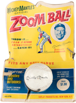 MICKEY MANTLE MODEL LOUISVILLE SLUGGER & "ZOOM BALL" IN PACKAGE.