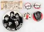 THE ROLLING STONES CONCERT TICKET & BUTTONS LOT.