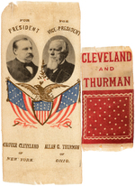 PAIR OF 1888 CLEVELAND/THURMAN RIBBONS.