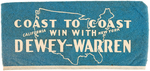 "COAST TO COAST WIN WITH DEWEY WARREN" FELT CAMPAIGN HAT.