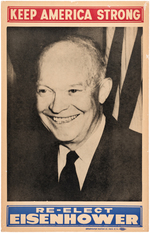 SCARCE "KEEP AMERICA STRONG RE-ELECT EISENHOWER" 1956 CARDBOARD POSTER.