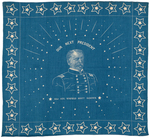 BOLD AND RARE "MAJ. GEN. WINFIELD SCOTT HANCOCK" PORTRAIT BANDANA.