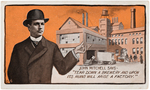 LABOR LEADER JOHN MITCHELL PRIVATE POST CARD PLUS 1920s MIRROR FOR SCRANTON, PA MEMORIAL.