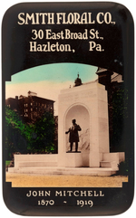 LABOR LEADER JOHN MITCHELL PRIVATE POST CARD PLUS 1920s MIRROR FOR SCRANTON, PA MEMORIAL.