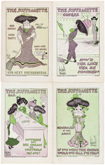 THE SUFFRAGETTE SET OF 16 POSTCARDS BY WALTER WELLMAN COPYRIGHT 1909.