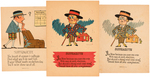 ANTI SUFFRAGE/ANTI ANNA SHAW HANDBILL PLUS FIVE ANTI SUFFRAGE CARTOON SHEETS.