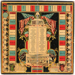 "RACE FOR THE PRESIDENCY" 1889 GAME BOARD FEATURING WASHINGTON THRU HARRISON.