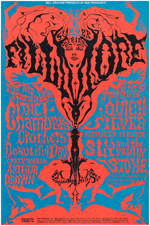 BILL GRAHAM CONCERT POSTER AND POSTCARD BG-125 FEATURING CHAMBER BROTHERS.