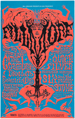 BILL GRAHAM CONCERT POSTER AND POSTCARD BG-125 FEATURING CHAMBER BROTHERS.