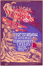 BILL GRAHAM CONCERT POSTER BG-132 FEATURING ERIC BURDON AND THE ANIMALS.