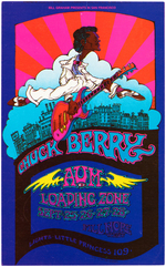 BILL GRAHAM CONCERT POSTER AND POSTCARD BG-193 FEATURING CHUCK BERRY.