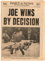 MUHAMMAD ALI VS. JOE FRAZIER "FIGHT OF THE CENTURY" BOXING PROGRAM, NEWSPAPER & BUTTON.