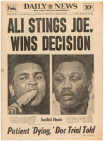 MUHAMMAD ALI VS. JOE FRAZIER SECOND & THIRD FIGHT PROGRAM PAIR & NEWSPAPER.