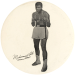 "MUHAMMAD ALI (CASSIUS CLAY)" LARGE BUTTON.