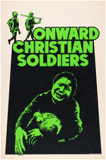 POWERFUL "ONWARD CHRISTIAN SOLDIERS" ANTI-VIETNAM WAR SILK SCREENED POSTER.