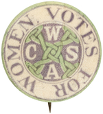 CONNECTICUT WOMEN'S SUFFRAGE ASSOCIATION "VOTES FOR WOMEN"  BUTTON.