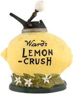 "WARD'S LEMON CRUSH" GLAZED CHINA SYRUP DISPENSER.