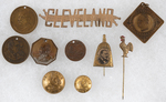 CLEVELAND WITH QUEEN VICTORIA UNLISTED TOKEN PLUS 10 CAMPAIGN ITEMS FROM 1884-1888.