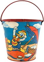 DONALD DUCK & NEPHEWS AT THE BEACH RARE SAND PAIL.