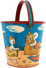 DONALD DUCK & NEPHEWS AT THE BEACH RARE SAND PAIL.