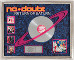 NO DOUBT "RETURN OF SATURN" RIAA PLATINUM RECORD AWARD DISPLAY.