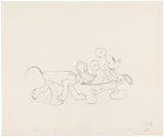 MICKEY MOUSE & PLUTO "SOCIETY DOG SHOW" PRODUCTION DRAWING ORIGINAL ART.