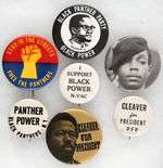 SEVEN BLACK POWER AND BLACK PANTHER PARTY CIVIL RIGHTS BUTTONS.