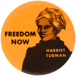 FOUR INDEPENDENT SOCIALIST CLUB BUTTONS INCLUDING TUBMAN, MALCOLM X, DOUGLASS & BROWN.