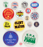 ECLECTIC LOCALS BUTTONS INCLUDING WALTER JOHNSON FOR CONGRESS.