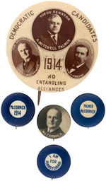 FIVE PENNSYLVANIA 1914 CAMPAIGN BUTTONS INC. PALMER, McCORMICK, CREASY TRIGATE.