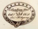 1840 W. H. HARRISON COLUMBIAN STAR CHINA PLATTER AND PITCHER.