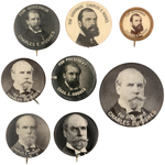 HUGHES: THREE GOVERNOR AND FIVE PRESIDENTIAL BUTTONS.