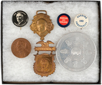 GROUP OF SEVEN HARDING ITEMS INCLUDING THREE CAMPAIGN BUTTONS.