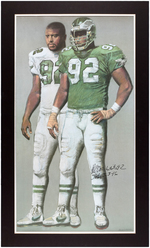 REGGIE WHITE SIGNED PHILADELPHIA EAGLES PRINT.