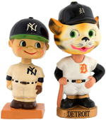 MLB NEW YORK YANKEES & DETROIT TIGERS BOBBING HEAD PAIR.